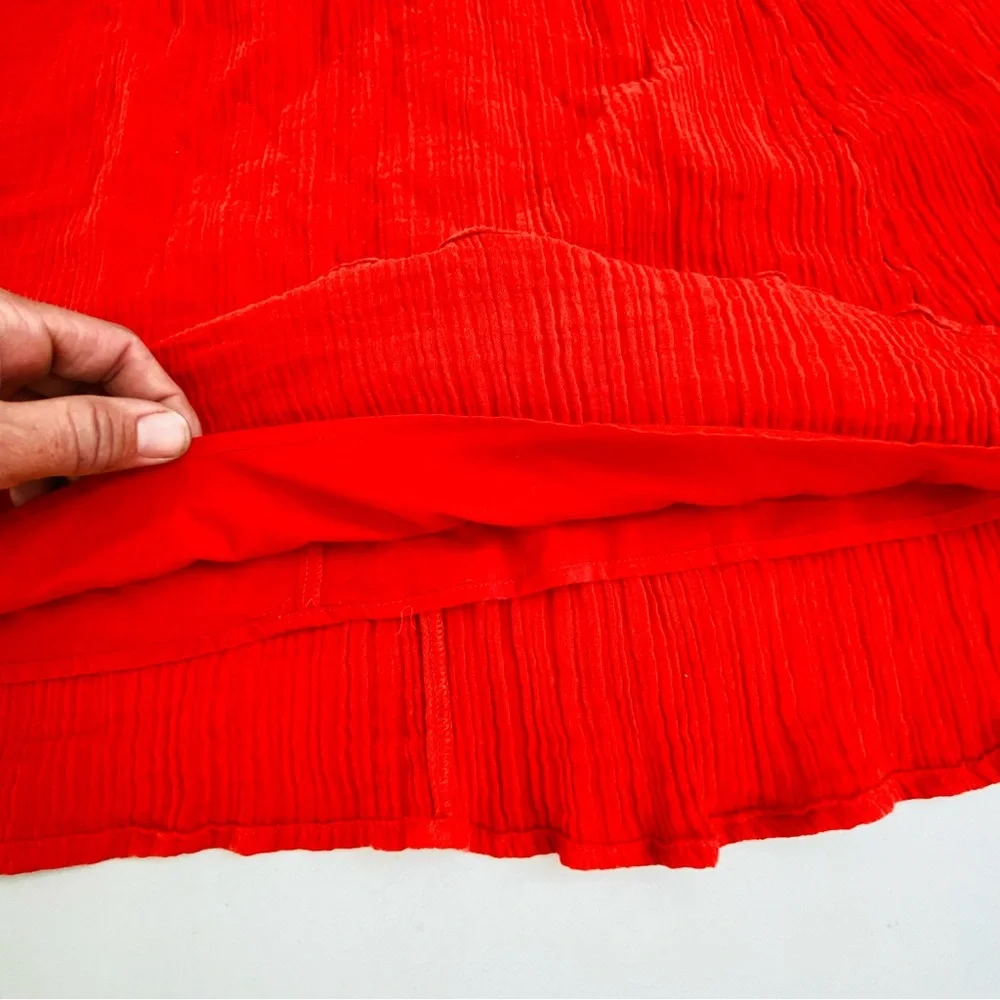 Red Gauze Maxi Dress Boho Cottagecore Sundress Small NWT Summer Abercrombie